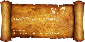 Maróthi Tirzusz névjegykártya